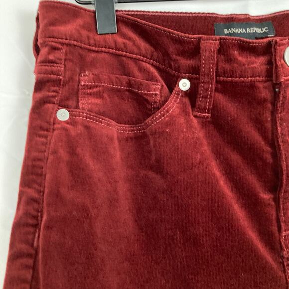 Banana Republic Womens Burgundy Red Skinny Corduroy Pants Size 29S Mid Rise - Picture 5 of 10